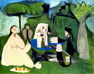 Le dejenuer sur l herbe Manet 1 1960 Cubismo Pinturas al óleo